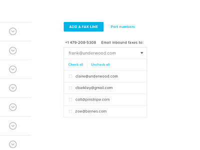 HelloFax: email faxes button dropdown fax hellofax icons menu redesign typography ui user interface ux web