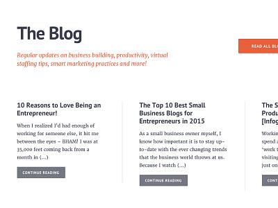 Blog blog flat design orange posts whitespace