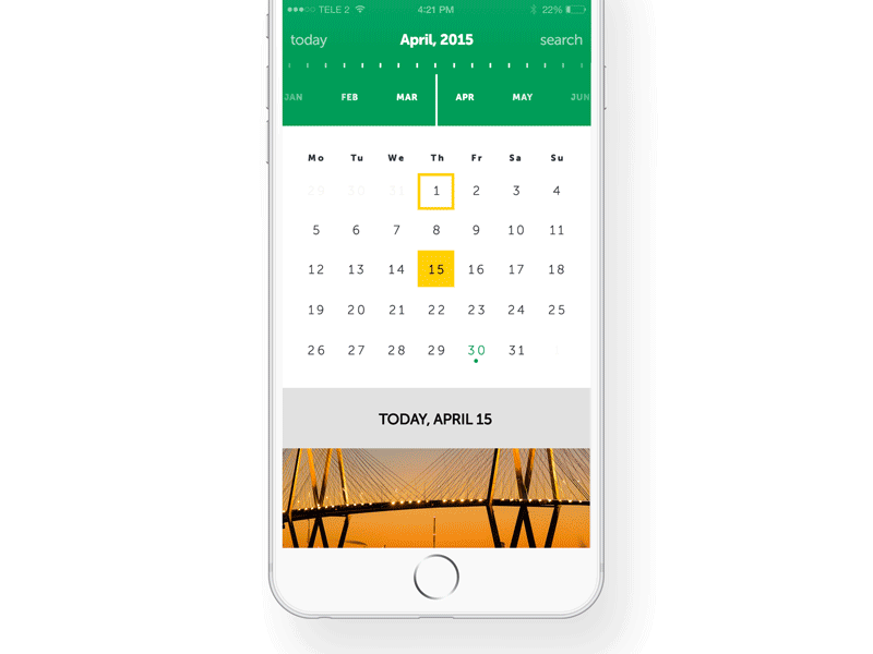 Calendar animation app calendar ios