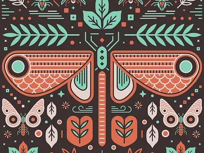 Jungle insects pattern butterfly flower illustration insects leaf leaves pattern plant plants vector