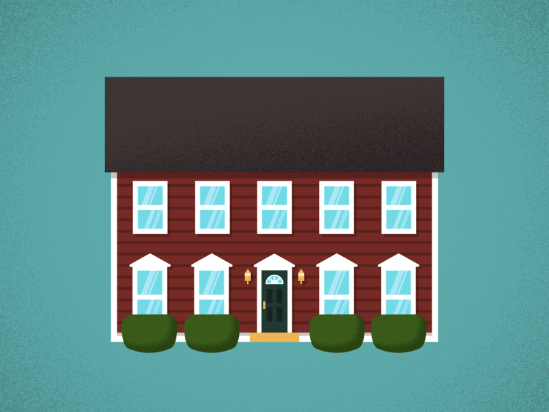 House Build after effects animation gif loop motion graphics newton physics