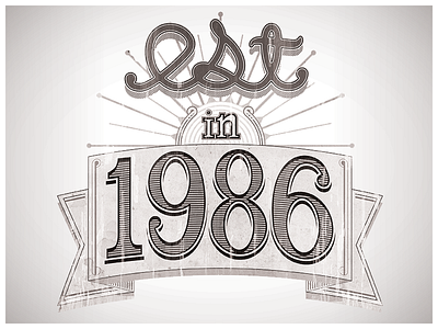 1986 banner birthday hand drawn hand type handtype lettering type typography