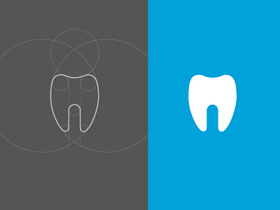 Tooth logo grid construction dentist grid guidelines icon identity logo progress tooth