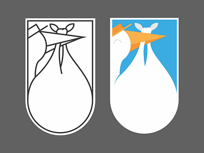 Stork Patch [WIP] badge bird illustration package patch stork vector