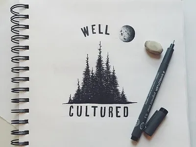 Well Cultured Sketch badge illustration sketch typography