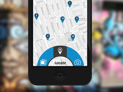 Map view UI app circle design ios locate location map ui ux vector