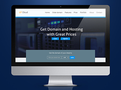 Upcloud Hosting Clean Version - Free PSD Download clean flat design free landing page psd web design website