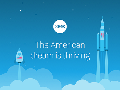 The American dream - infographic clouds illustration infographic rocket space