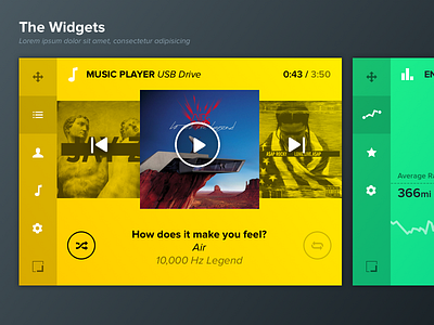 Widget Concept flat interface ui user interface ux widget yellow