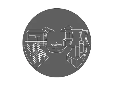Natural Resources icon cloud crops factory fisherman icon line natural resources simple