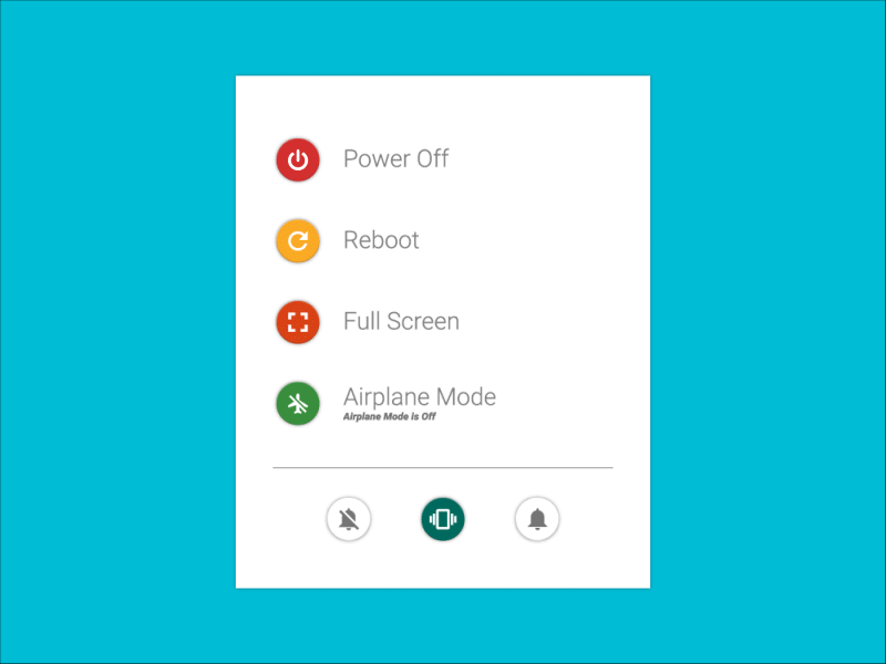 Advanced Power Menu Concept Android Lollipop adobe advanced aftereffects android animation illustrator material design power menu