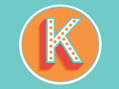 K Icon branding circle dots icon mark orange personal branding red teal