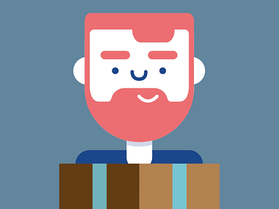 Surprise! animation beard clean flat happy idea illustration package person simple surprise vector