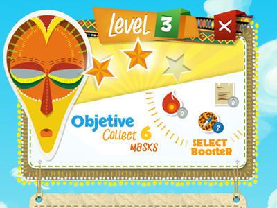 social mobile game UI interface african mask game ui mobile social game