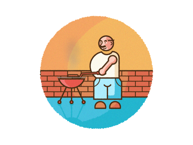 Chained BBQ animation barbecue bbq garden hamburguer texture vector