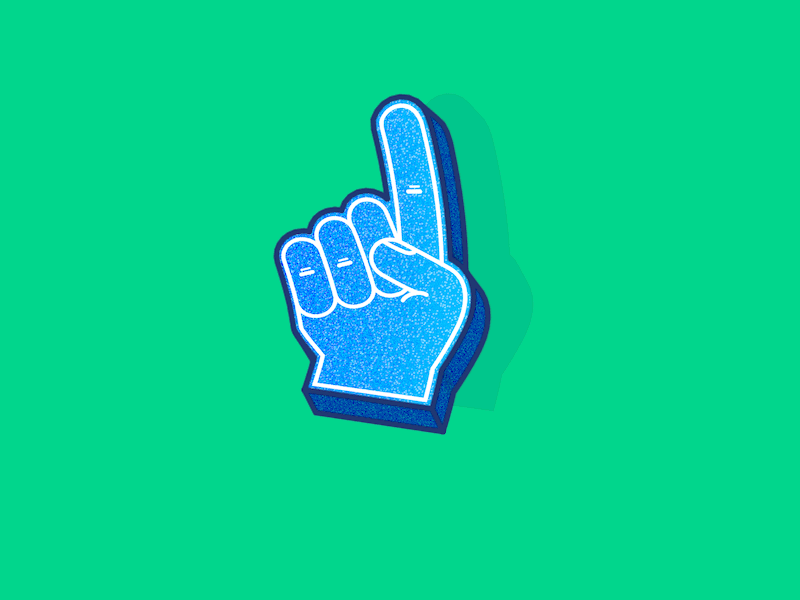 Go Team! cinema 4d foam finger line art sketch and toon sports