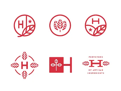 Hatchery Secondary Logos badge branding food h hatchery icon illustration leaf logo nature organic typography