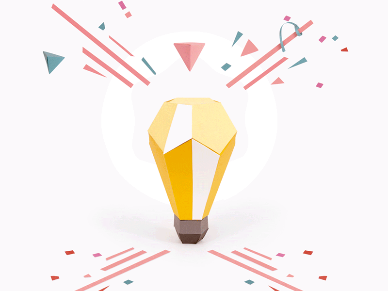 How many designers does it take.. animation branding bulb craft gif illustration light lightbulb paper