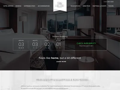 Hotel Project hotel room toronto uiux website