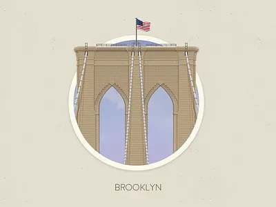Brooklyn bridge badge adventure badge bridge brooklyn city dreams huge illustration new york nyc photoshop travel