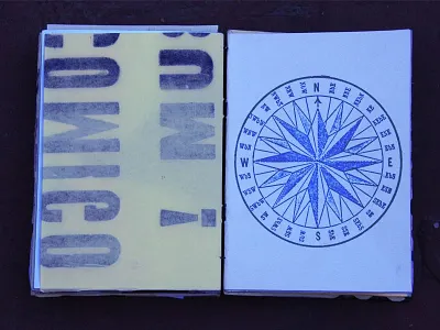 DIARY compass hand made sketchbook travel typography world