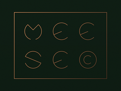 Circles & Strokes brass felt flat gold green line logo meese satire texture ©