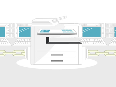 Printer Security Infographic Header light minimal printer security tech