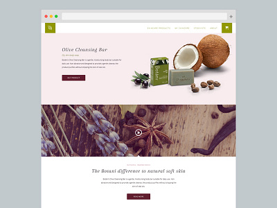 Botani Skincare clean design flat interface layout simple ui user interface ux web web design