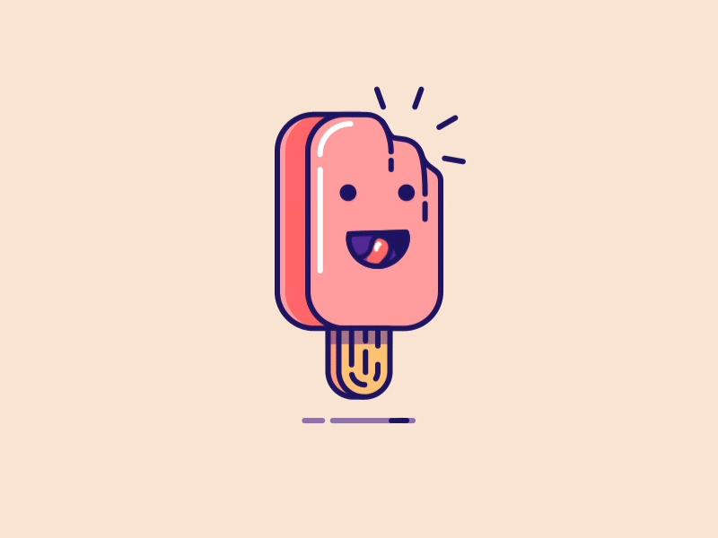 Popsicle - GIF animation bite cream happy hover ice popsicle rebound sad