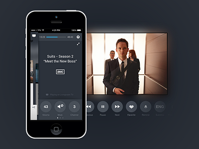 Philips TV Remote App app blue blur dark experience interface ios mobile remote tv ui unitid