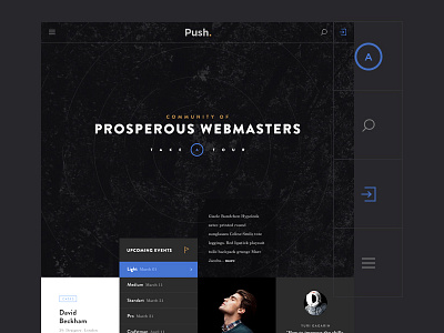 Push. Main page #2 clean corporate dark design flat icons interface metro theme ui ux web design website