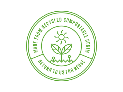 Recycle Badge badge farm green icon illustration line packaging plant recycle sun