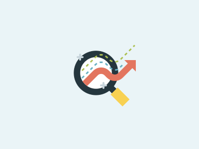 Closer Look at Analytics analytics flat graph icon logo magnifying glass shiny