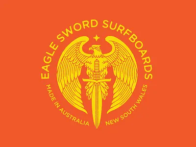 Eagle Sword Surfboards eagle illustration logo mark surf sword