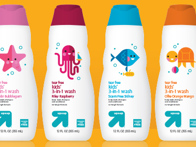 up&up Bath Wash characters cute fish illustration kids octopus starfish turtle