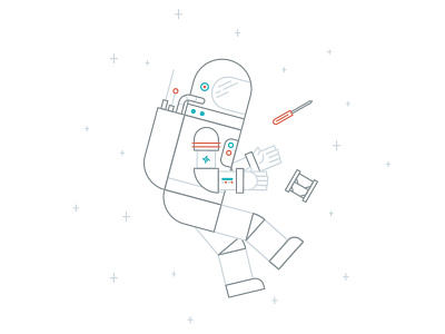 Space Problems ardusat astronaut cubesat illustration satellite space