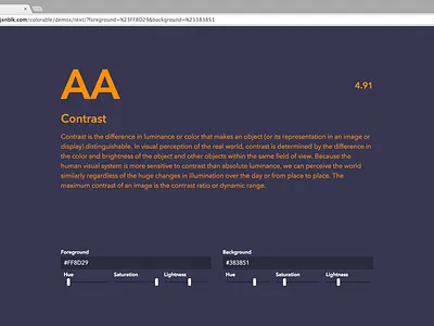 Colorable 3 app color contrast typography web
