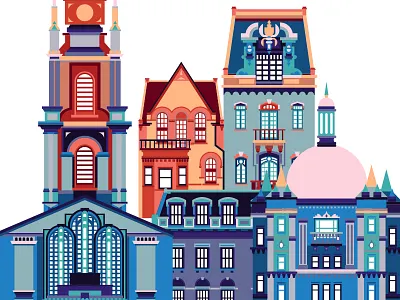 City3 city geometric illustration