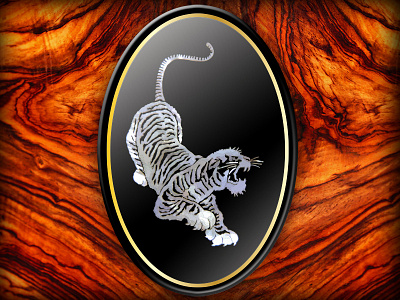 Tiger gold inlay pearl tiger wood