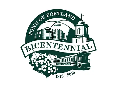 The Town of Portland Bicentennial Seal branding crest logo seal