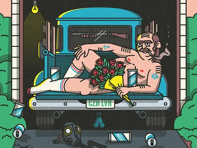 I love you like a cousin gas illustration mask nipples redneck san francisco trash valentines day