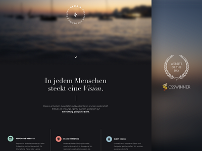 New EXELSIA Website agency cologne css design event exelsia logo portfolio vision webdesign website winner