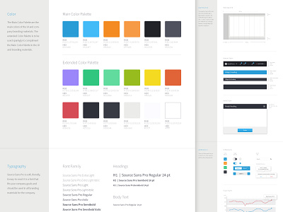 UI Style/Brand Guide analytics brand color design elements graph guide palette style typography ui ux