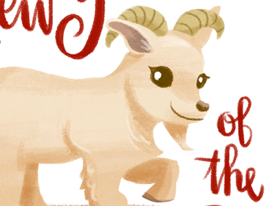 Happy Chinese New Year! animal character illustration yearofthegoat