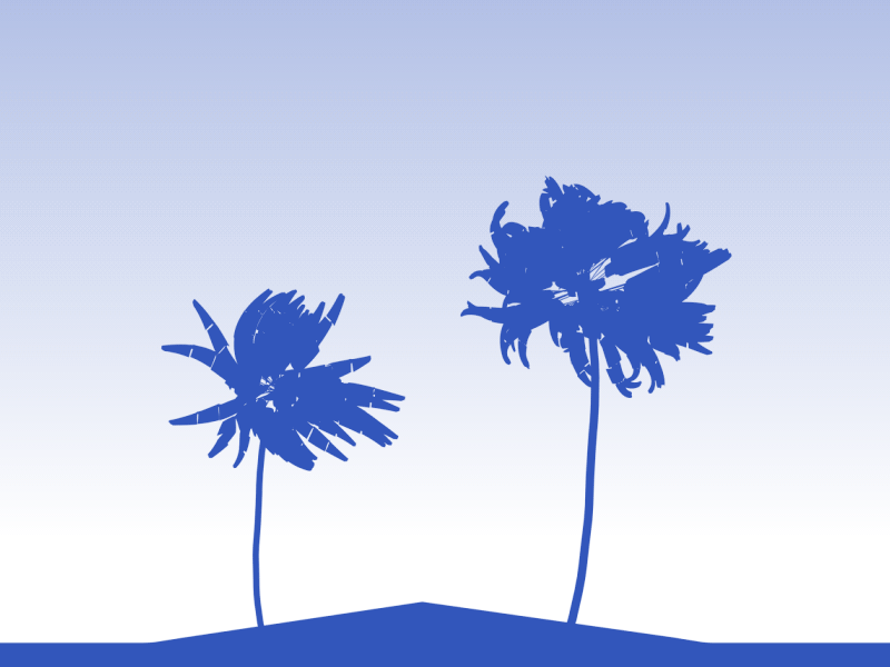 Blue Beach beach blue c4d coconut fish gif palm tree sea shoal