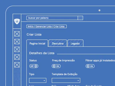 CMS App Box cms dashboard ui ux wireframe