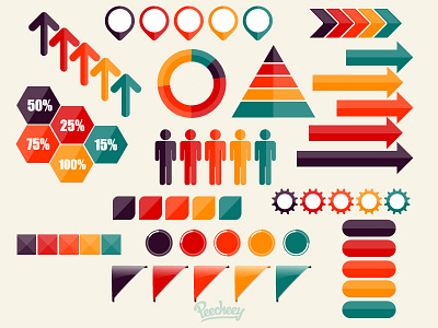 Infographic Retro Set adobe arrows colors free infographic vector