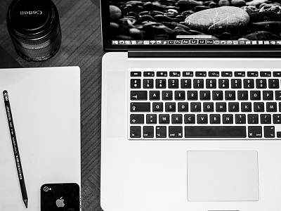 My little work space and black bw canon design inspiration iphone macbook office photography white work