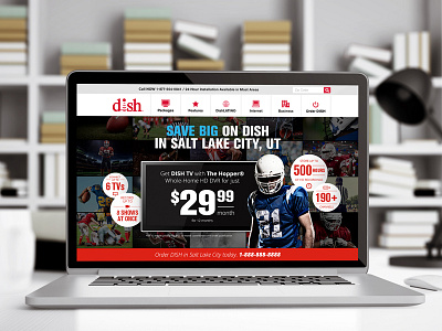 USDish GEO Page Concept dish football geo satellite television tv website