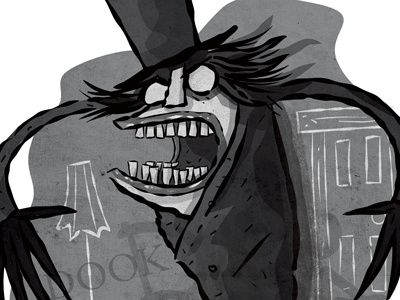 The Babadook black and white character illustration the babadook